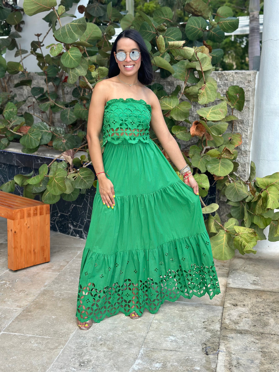 Eyelet Skirt Set