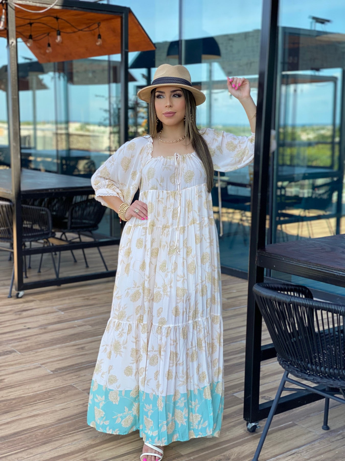 knee length dresses for ladies Lime Floral Maxi Dress – Garage Boutique