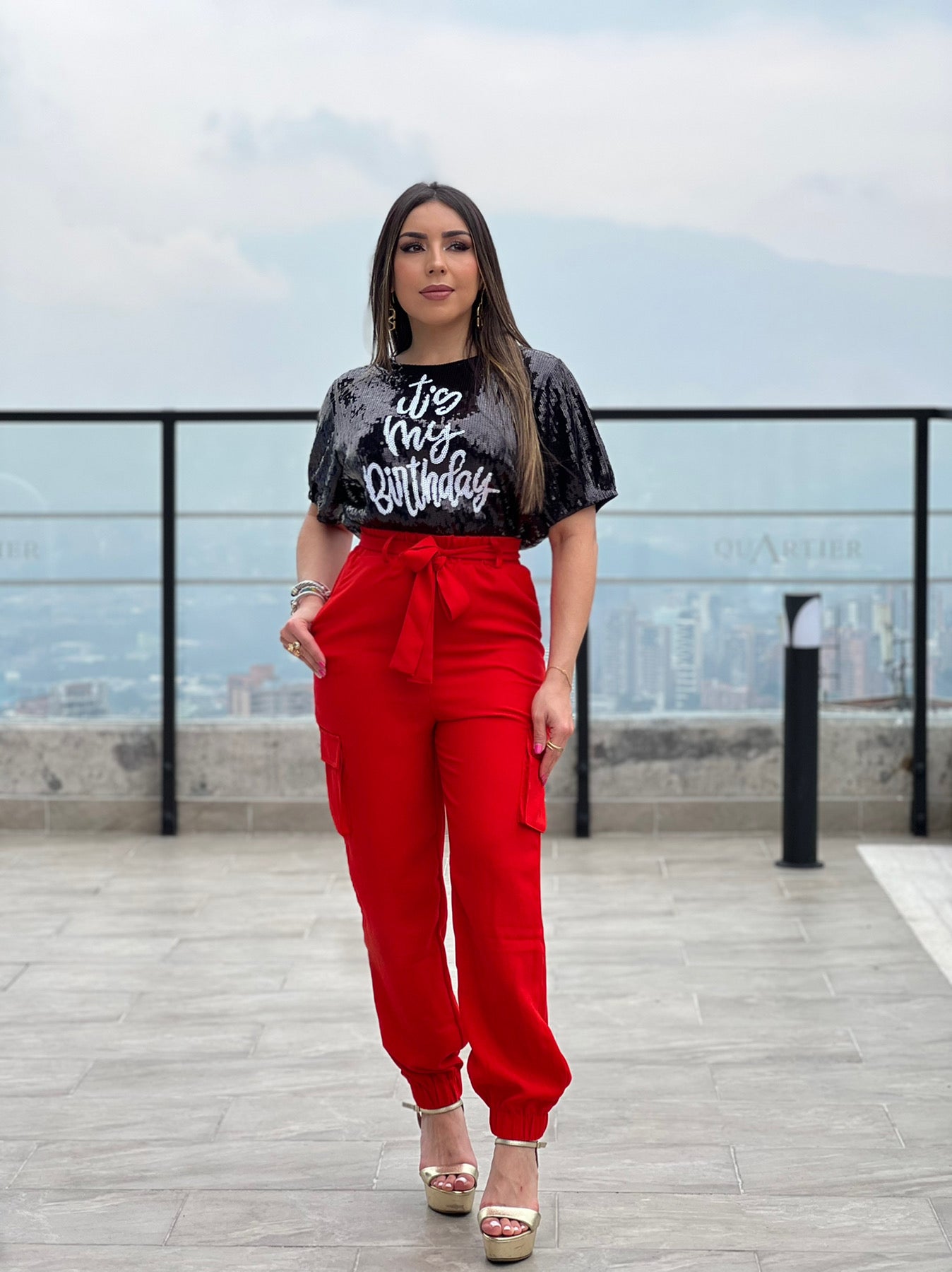 RED CARGO PANTS Garage Boutique