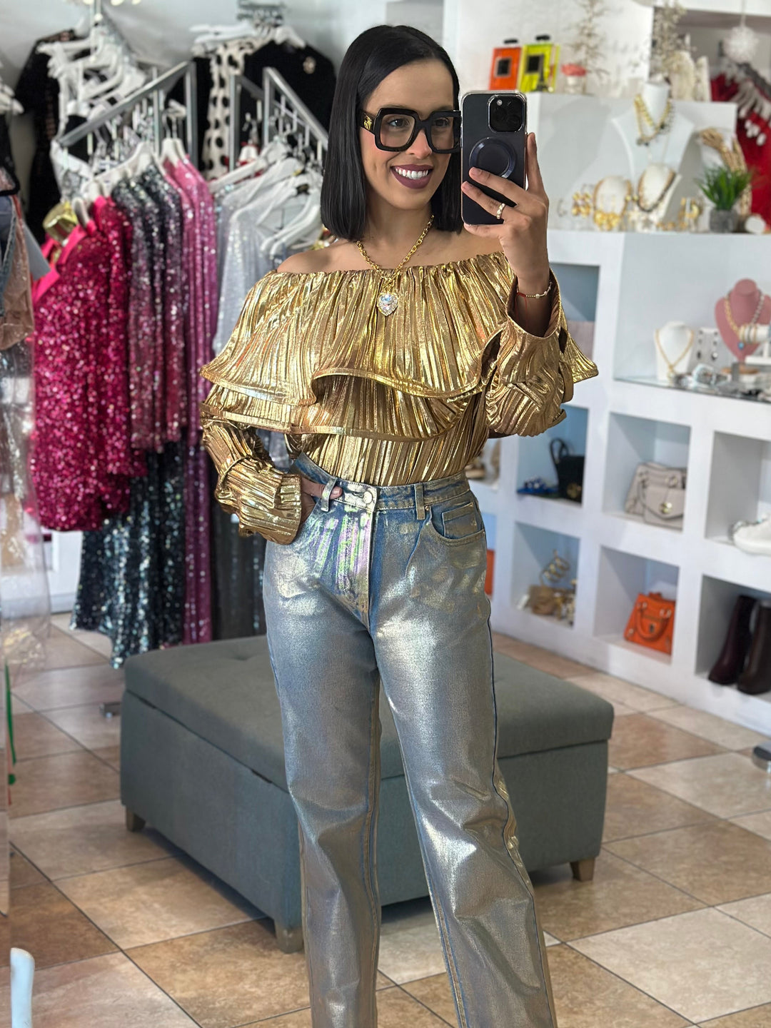 Lumière Gold Blouse