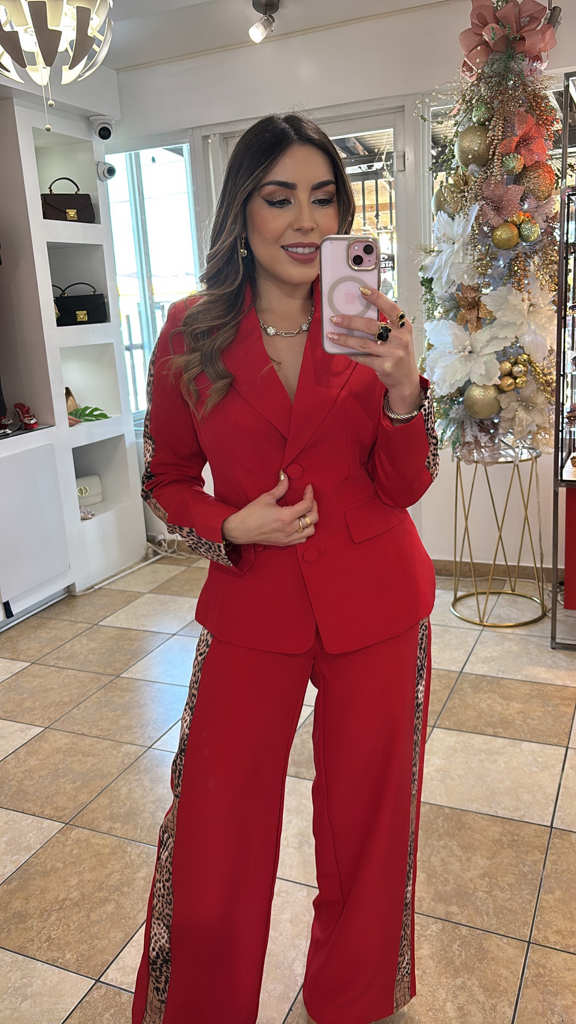 Red Blazer Set