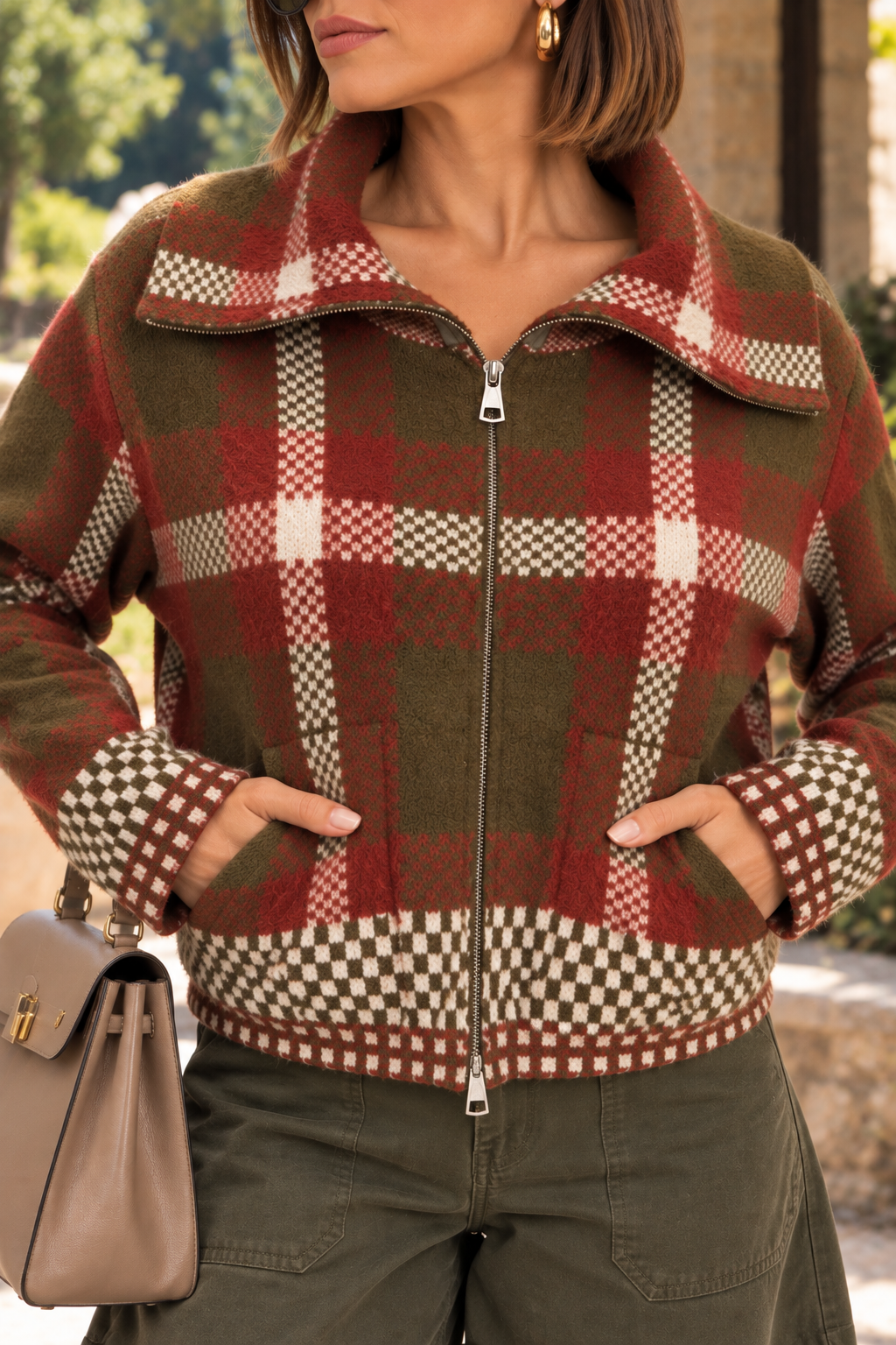 Autumn Checkered Cardigan