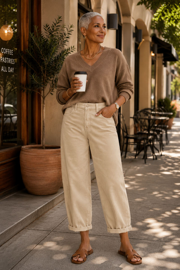 Corduroy Barrel Jean