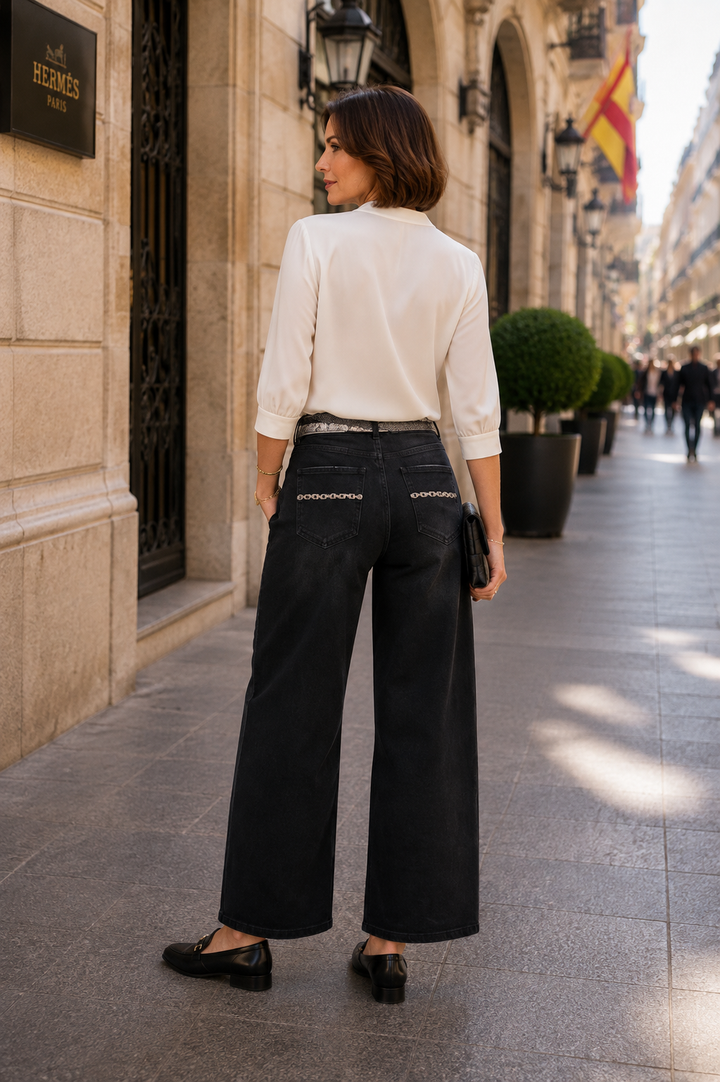 Black Noir Barrel Jean