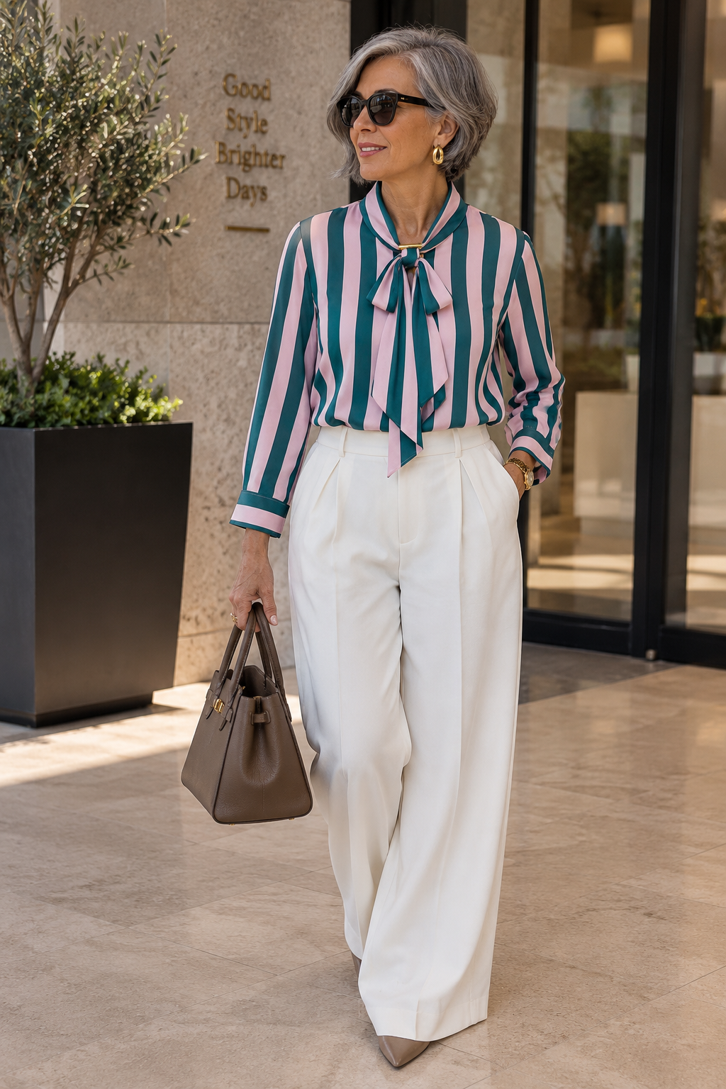 Satin Stripe Blouse
