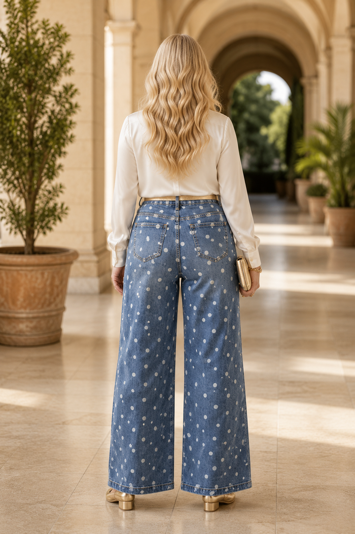 Wideleg Polka dots Jeans