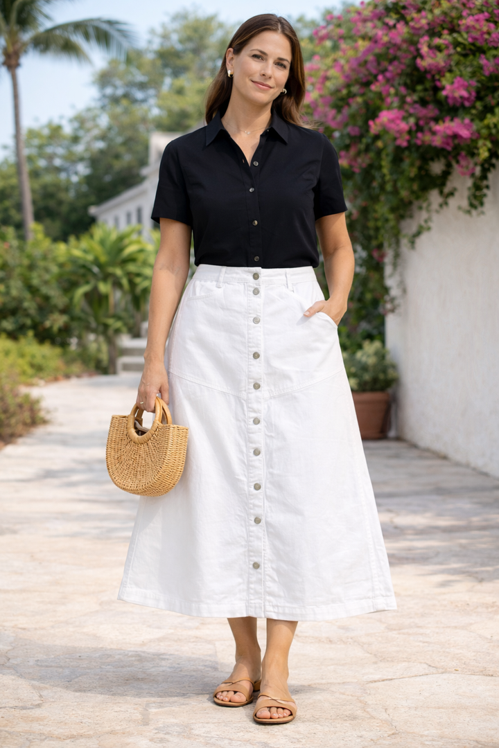 Midi Denim Skirt