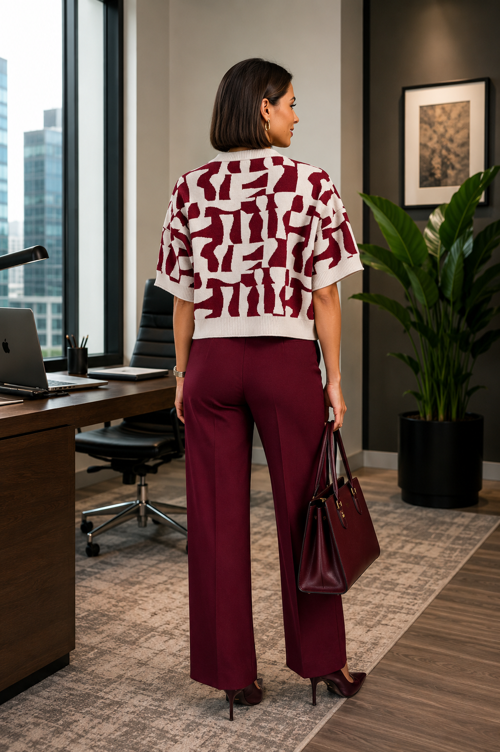 Abstract Knitted Blouse