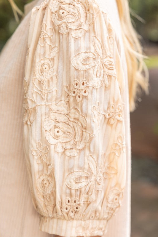 Corduroy Embroided Blouse