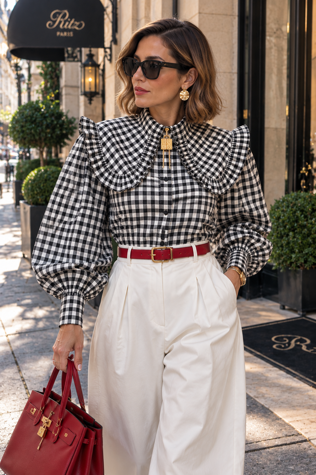 Vintage Checkered Blouse