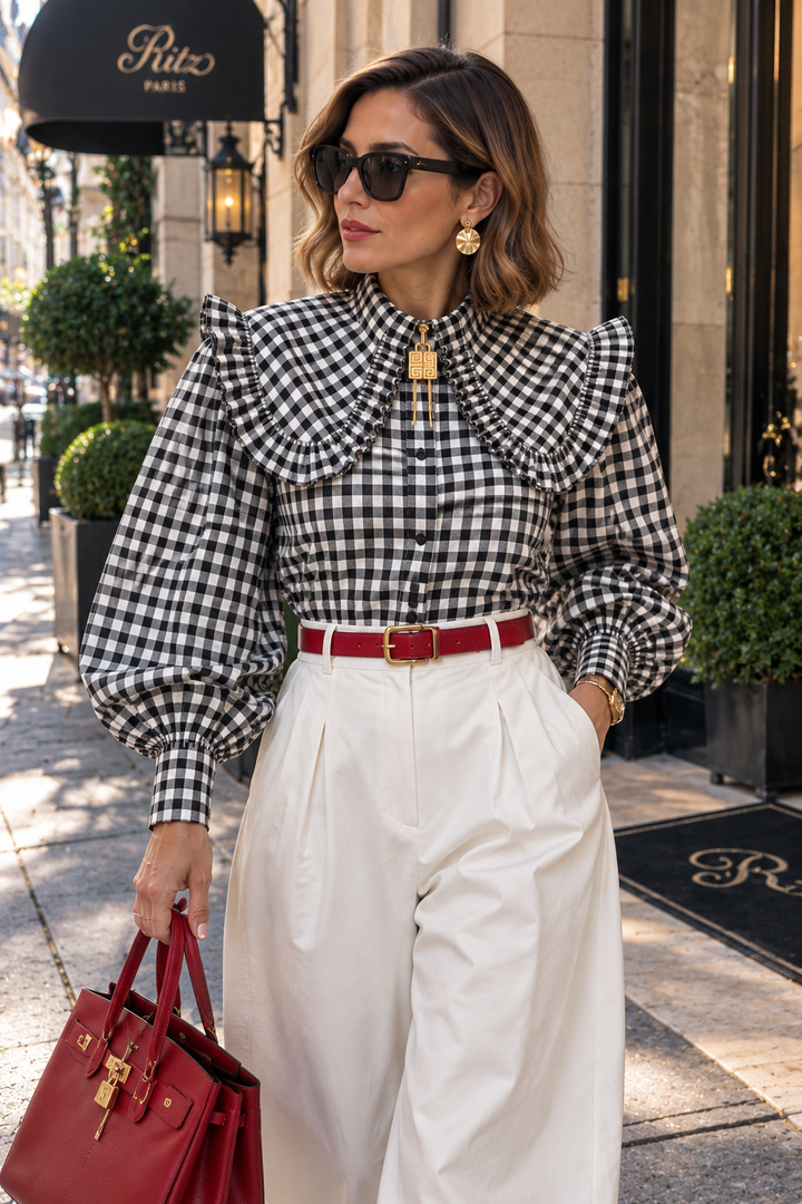 Vintage Checkered Blouse