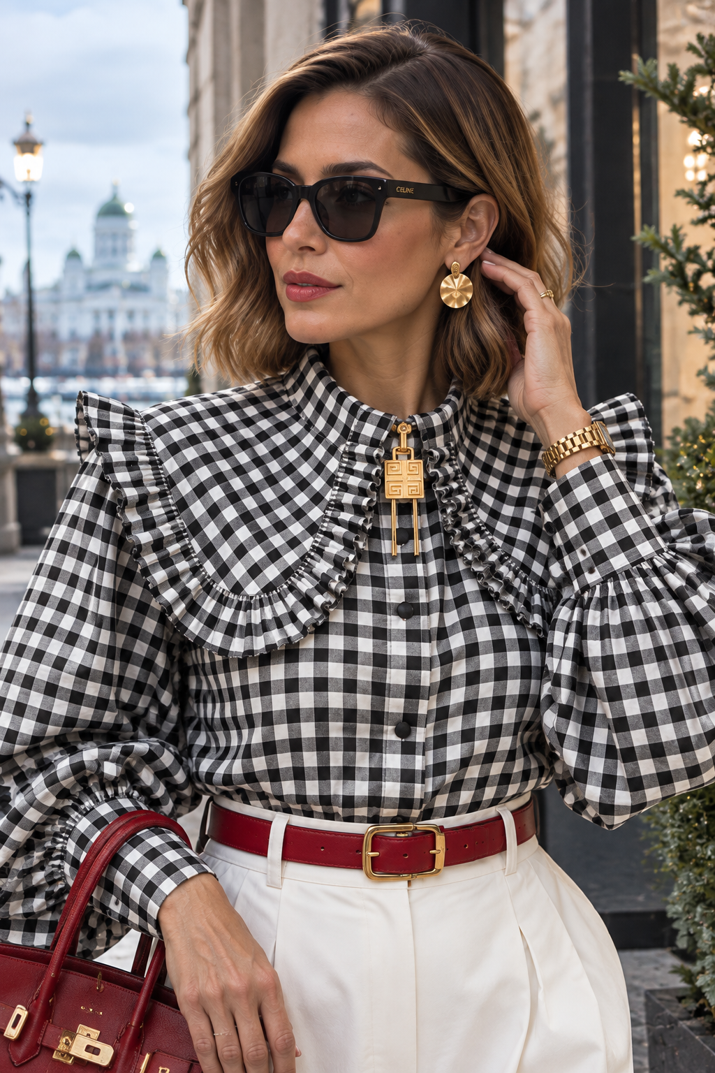 Vintage Checkered Blouse