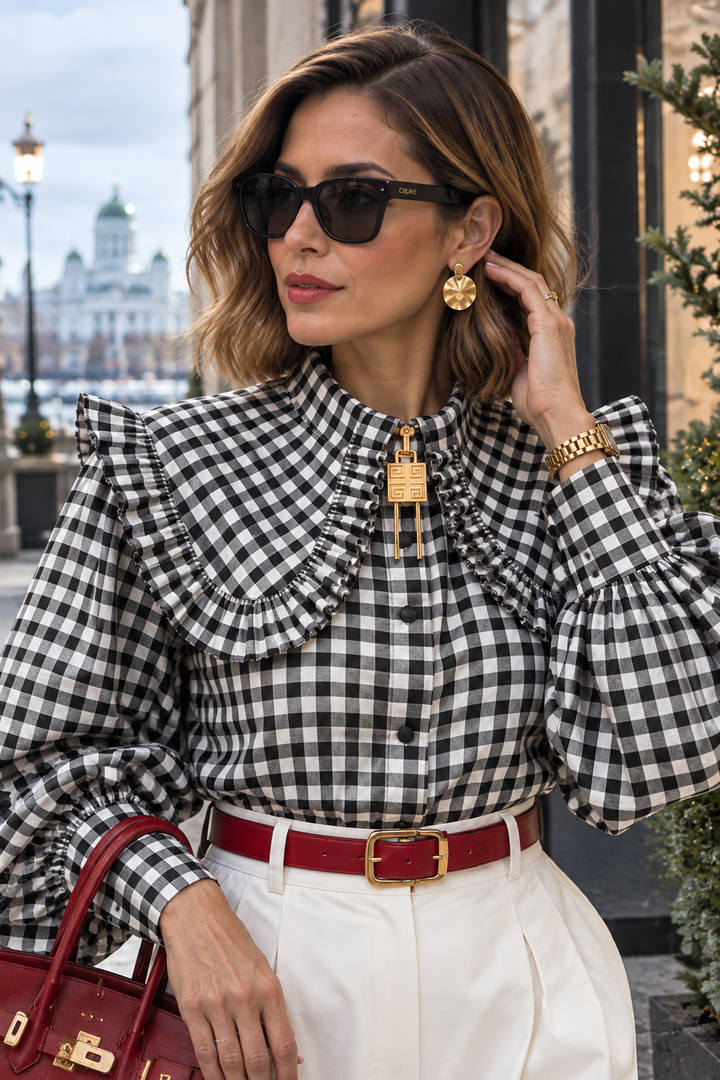 Vintage Checkered Blouse