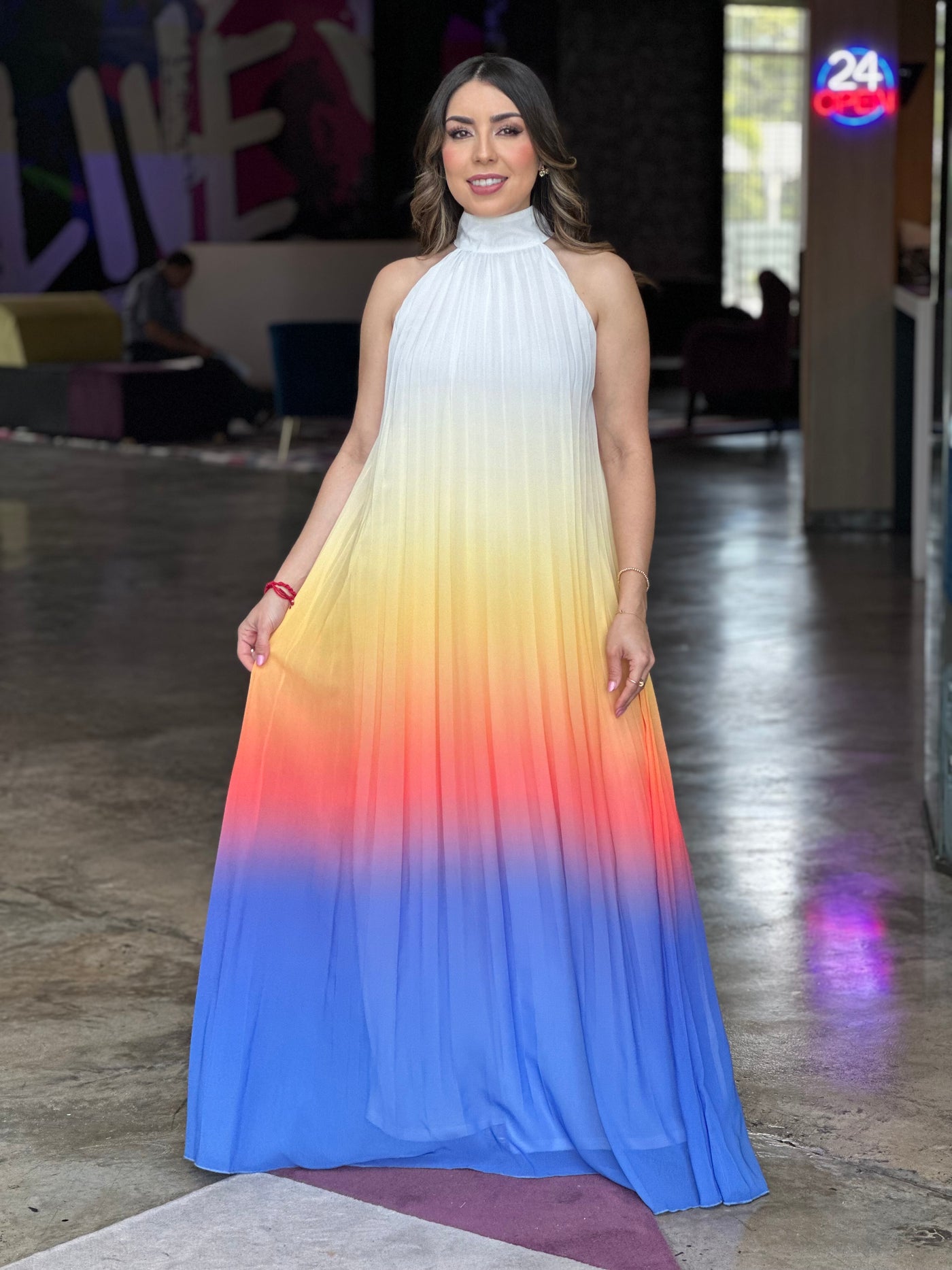 Ombre Halter Maxi Dress