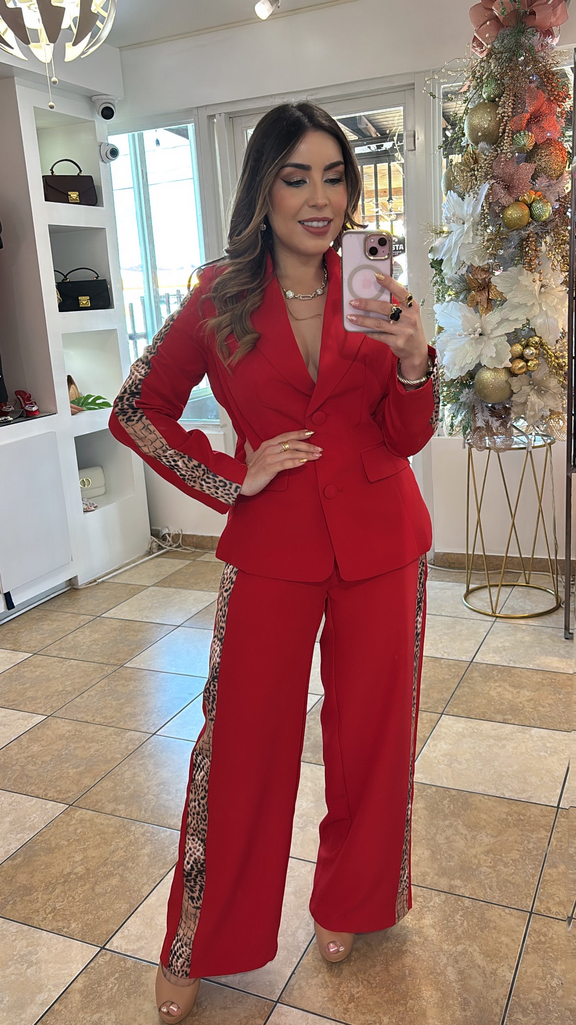 Red Blazer Set