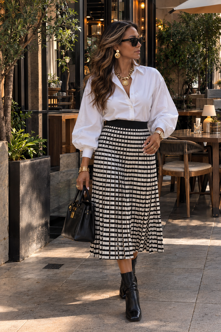 Checkered Knitted Gracia Skirt