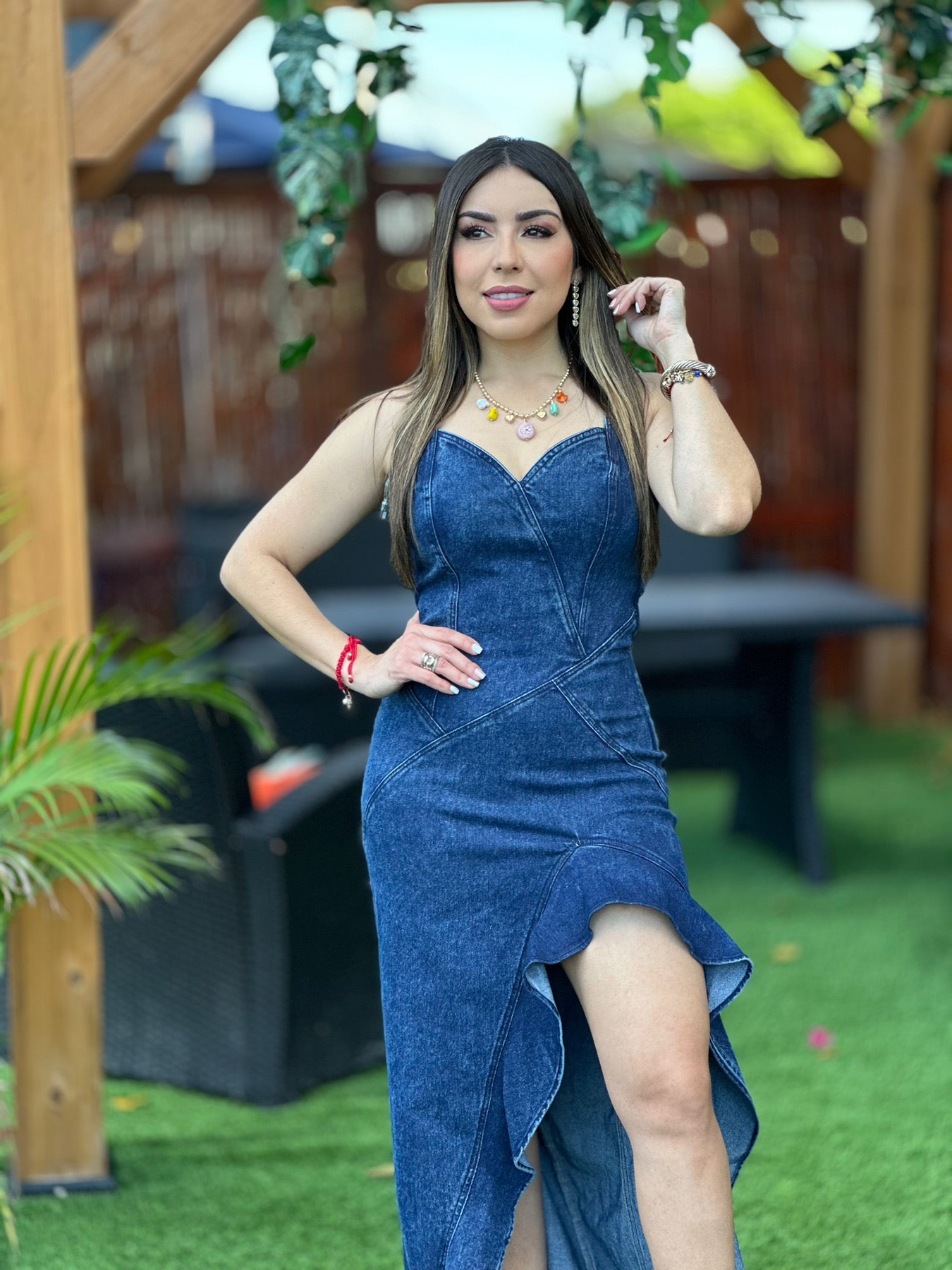 Denim Ruffle Dress