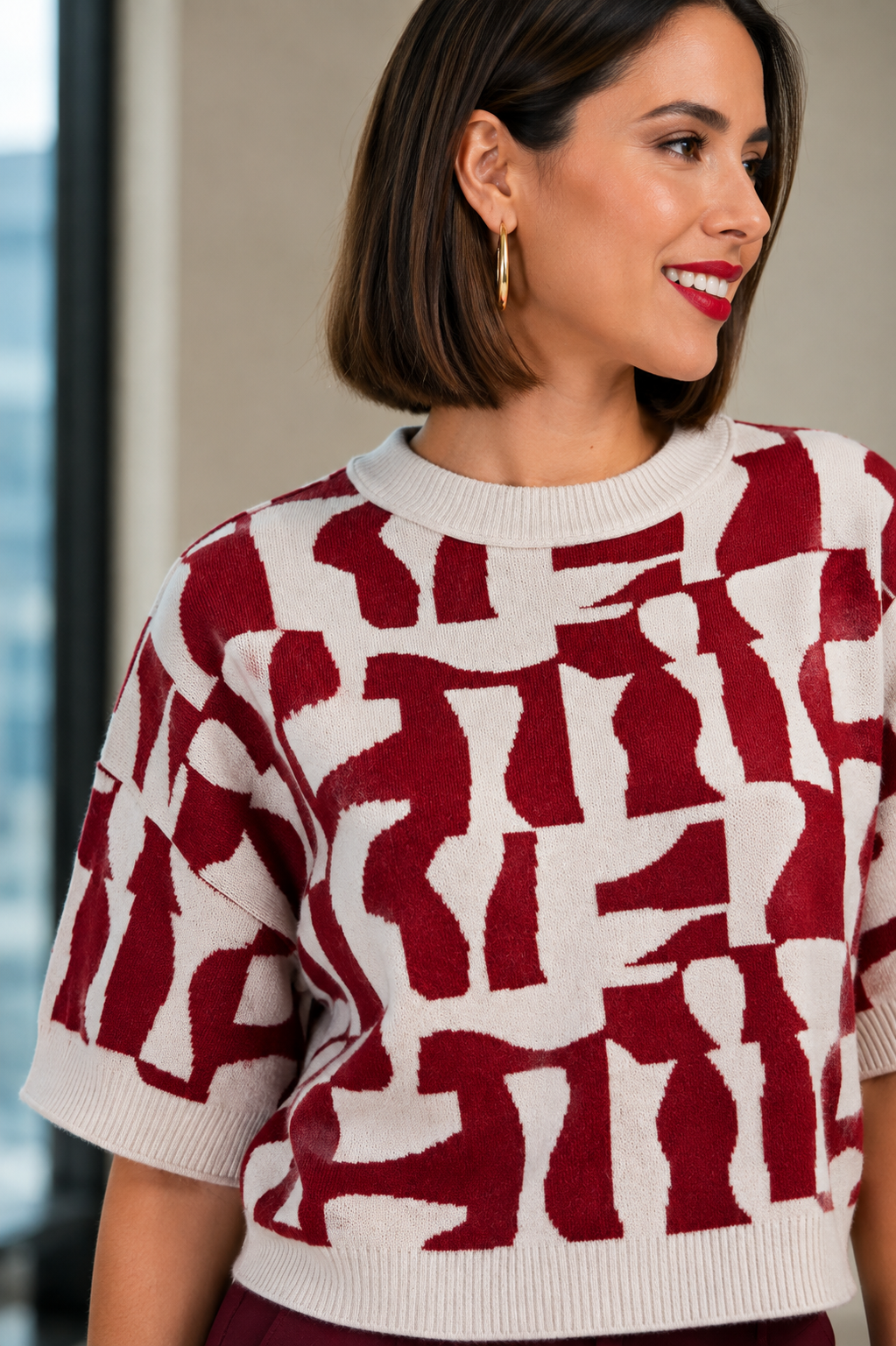 Abstract Knitted Blouse