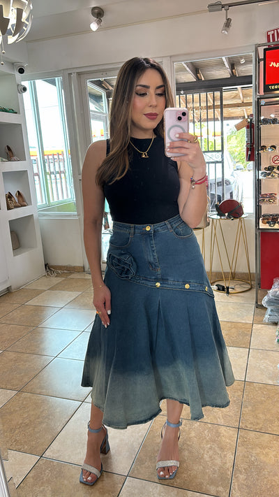 Denim Midi Skirt