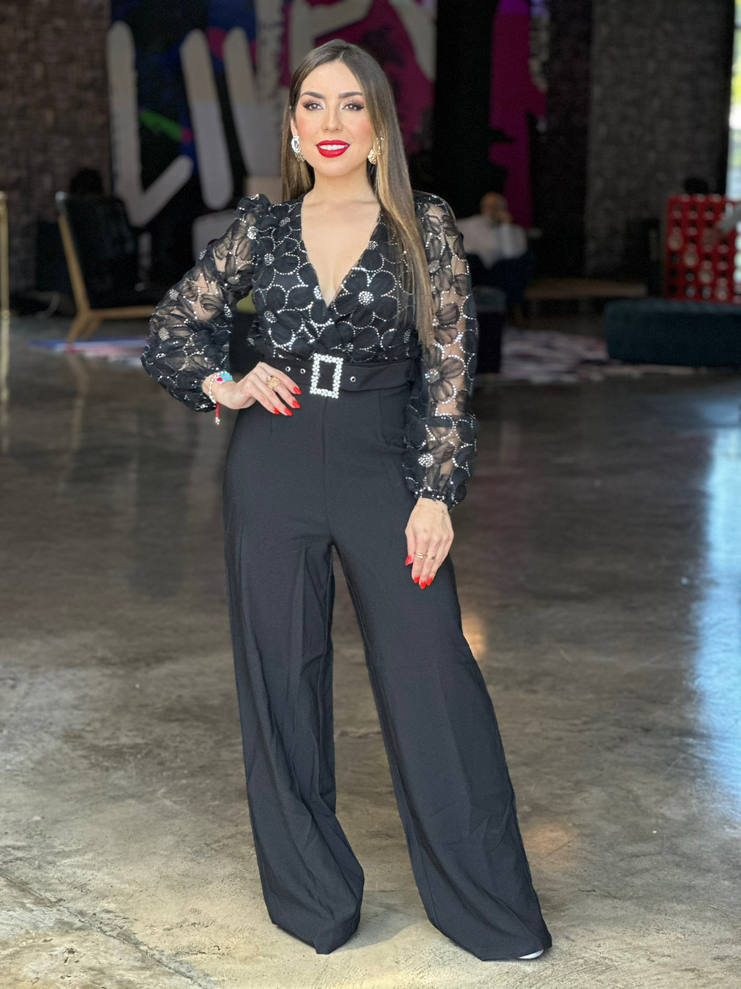 Black Floral Jumpsuit