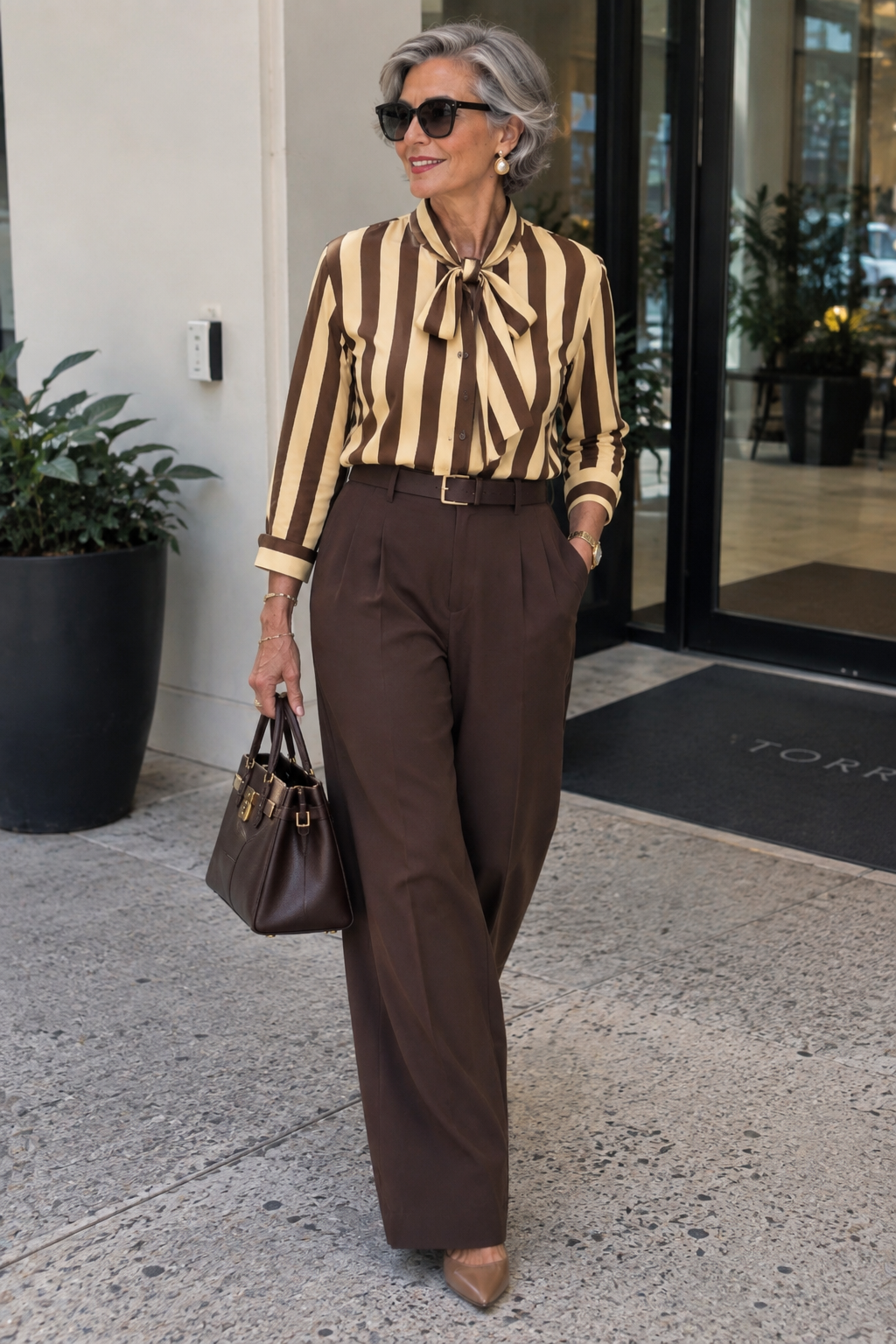 Satin Stripe Blouse