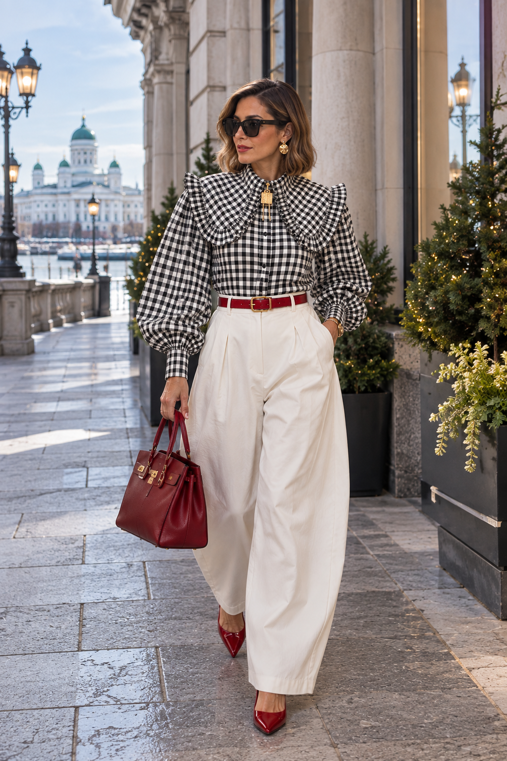 Vintage Checkered Blouse