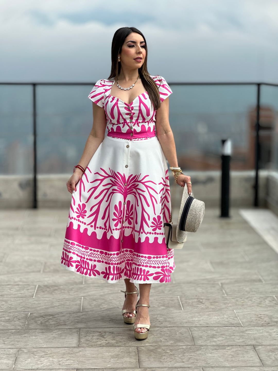 Pink Midi Skirt Set