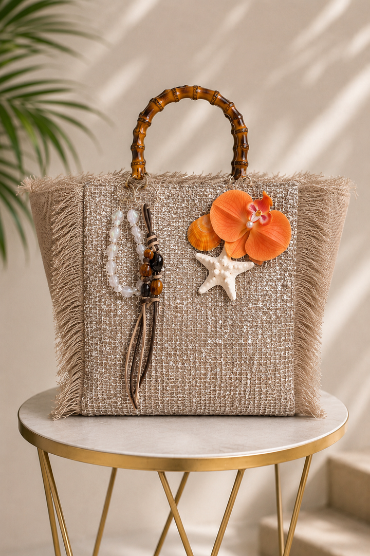 Maréa Silver Canvas Tote