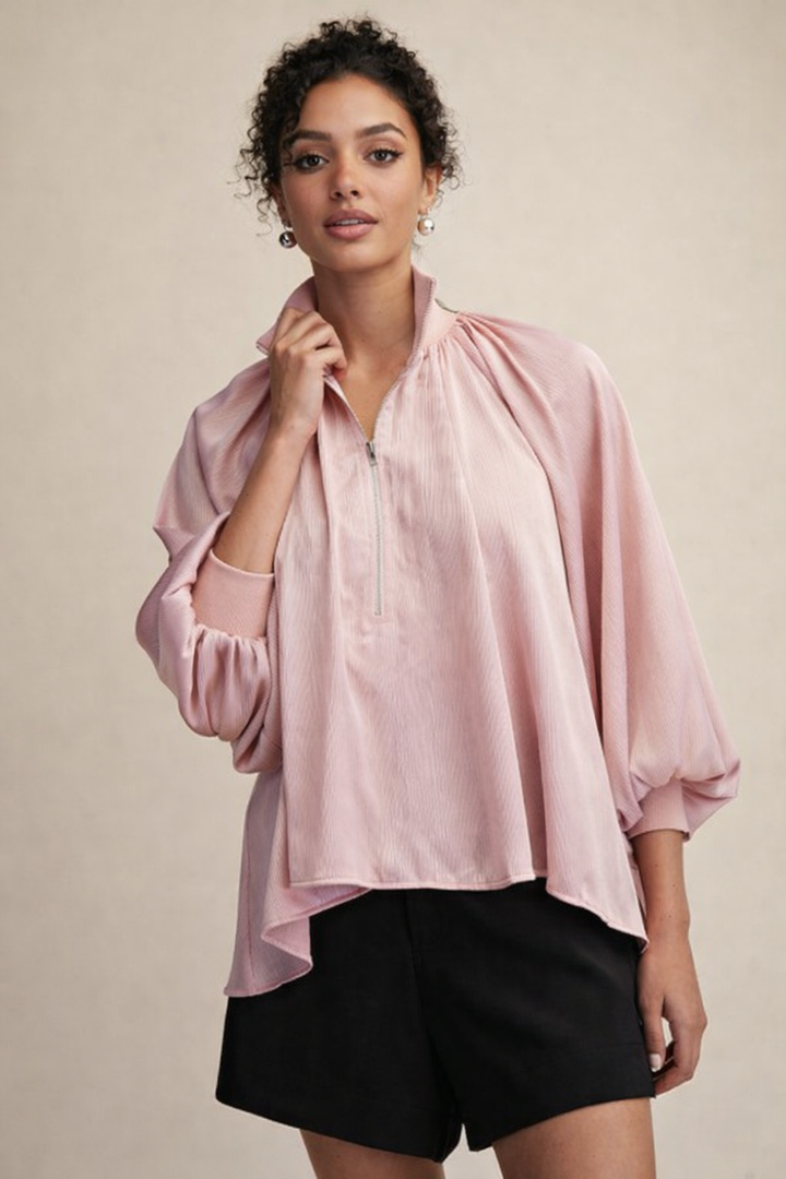 Satin Turtleneck Tunic
