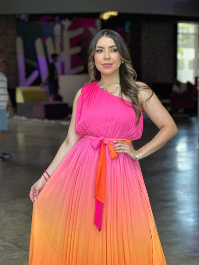 Pink Orange Maxi Dress