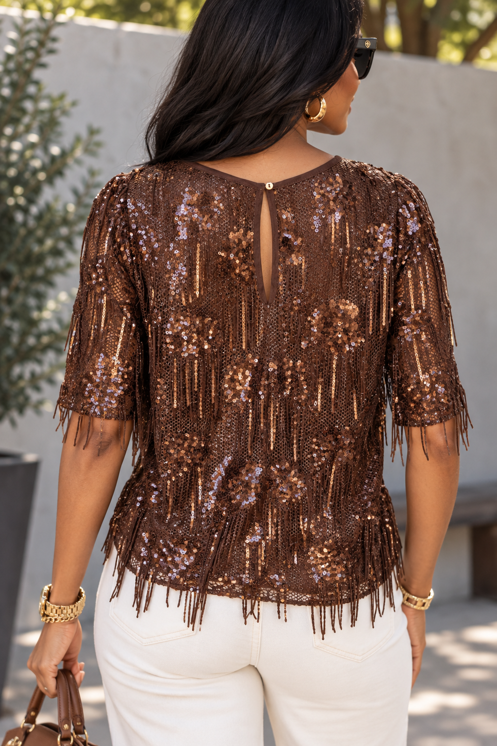 Sequin Chocolate Blouse