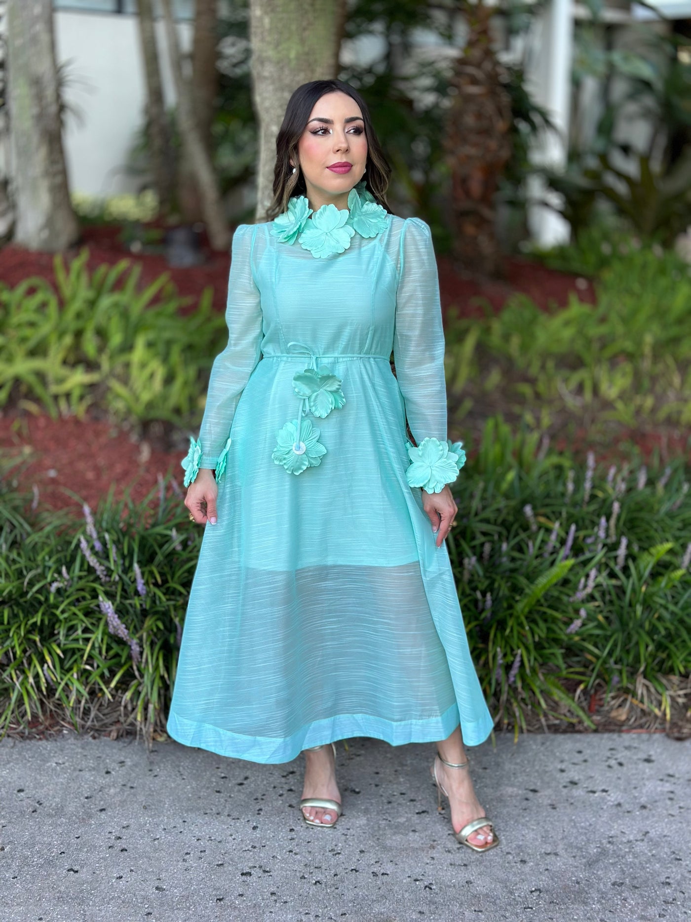 Mint Organza Long Dress