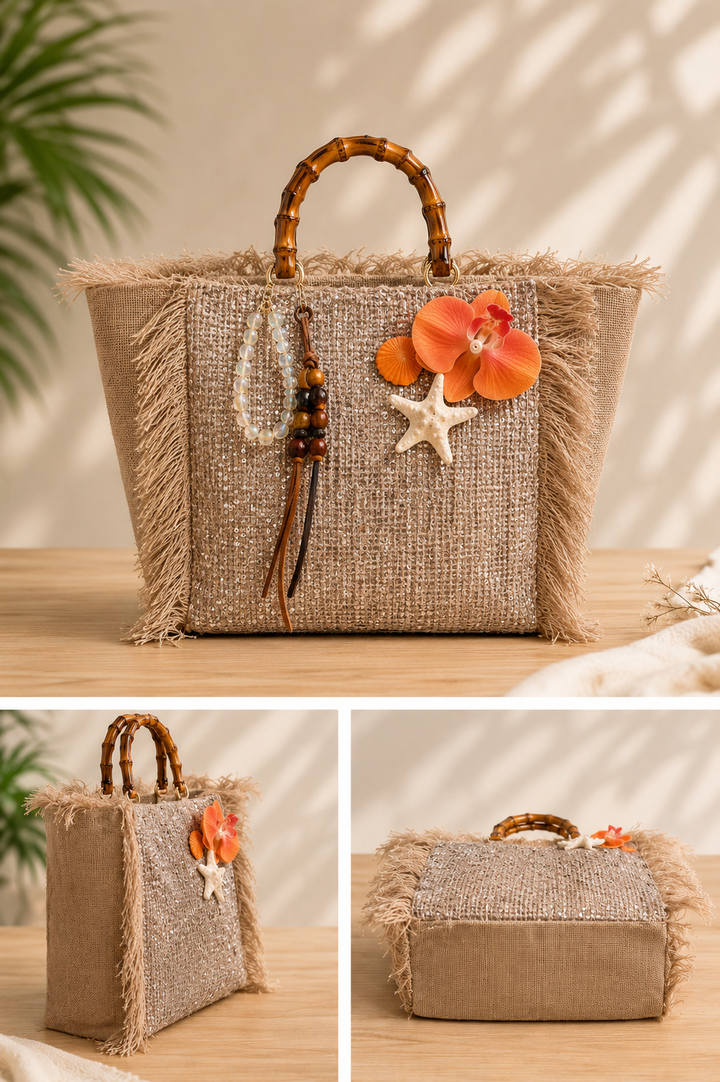 Maréa Silver Canvas Tote
