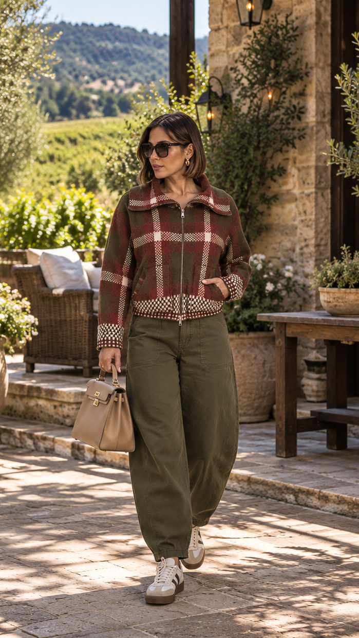 Autumn Checkered Cardigan