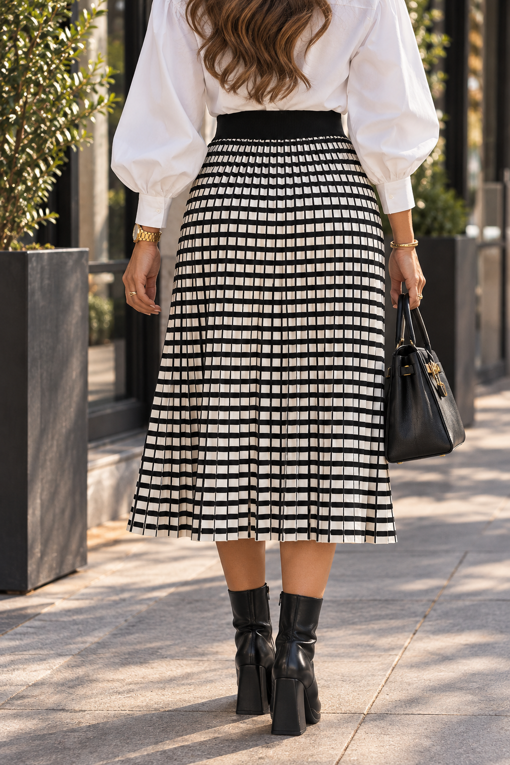 Checkered Knitted Gracia Skirt