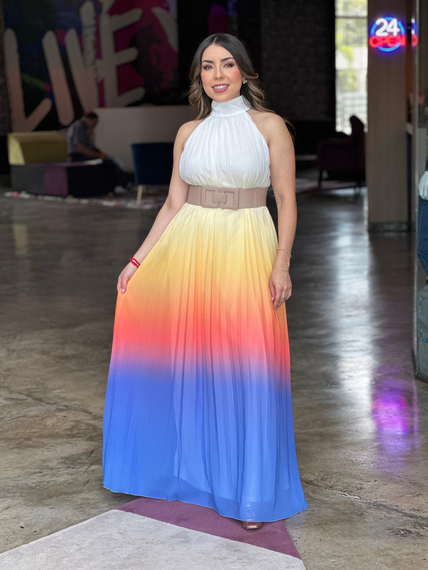 Ombre Halter Maxi Dress