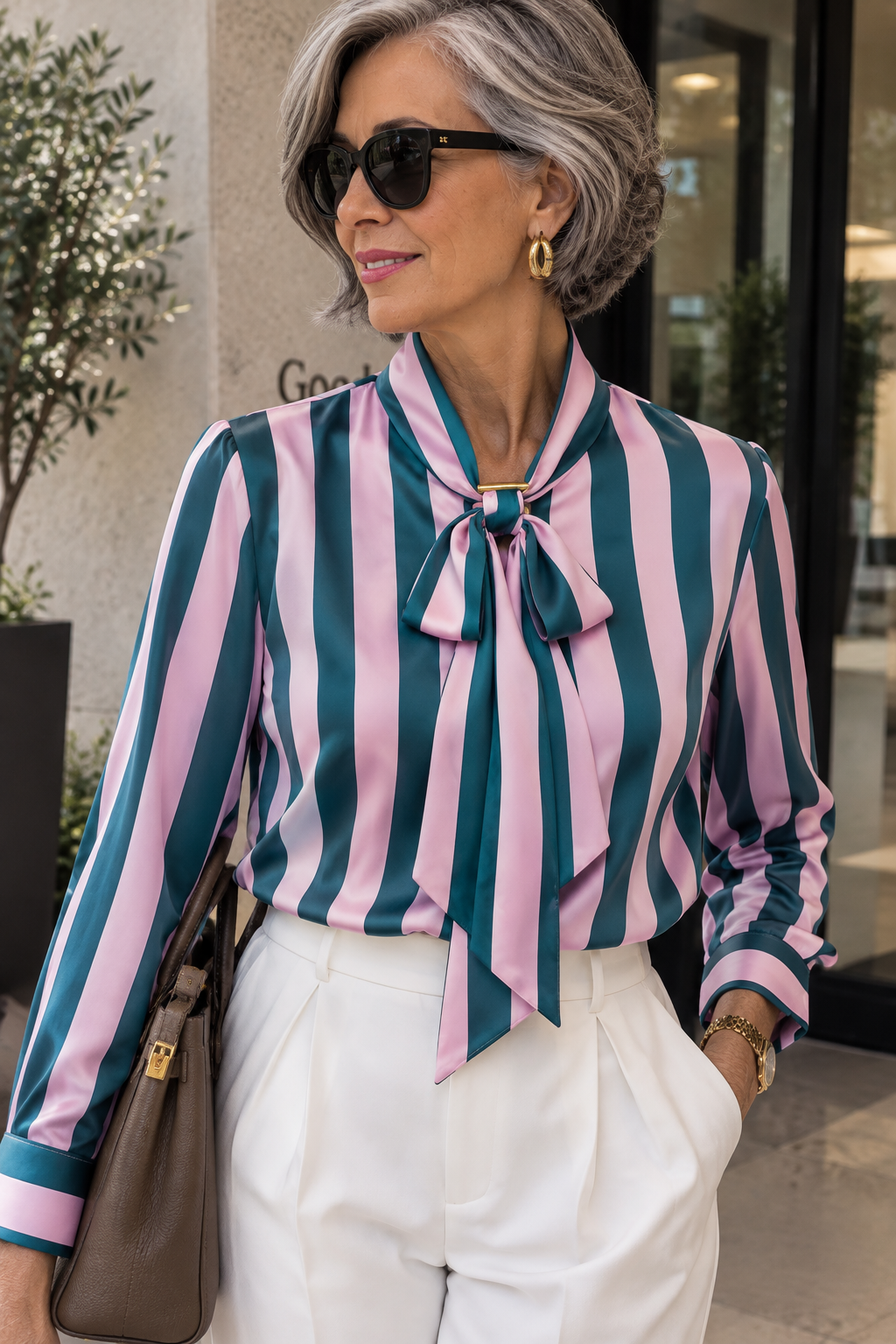 Satin Stripe Blouse