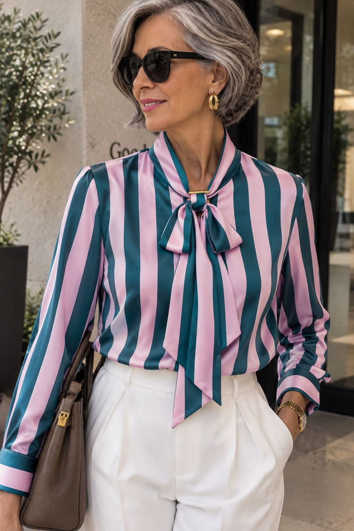 Satin Stripe Blouse