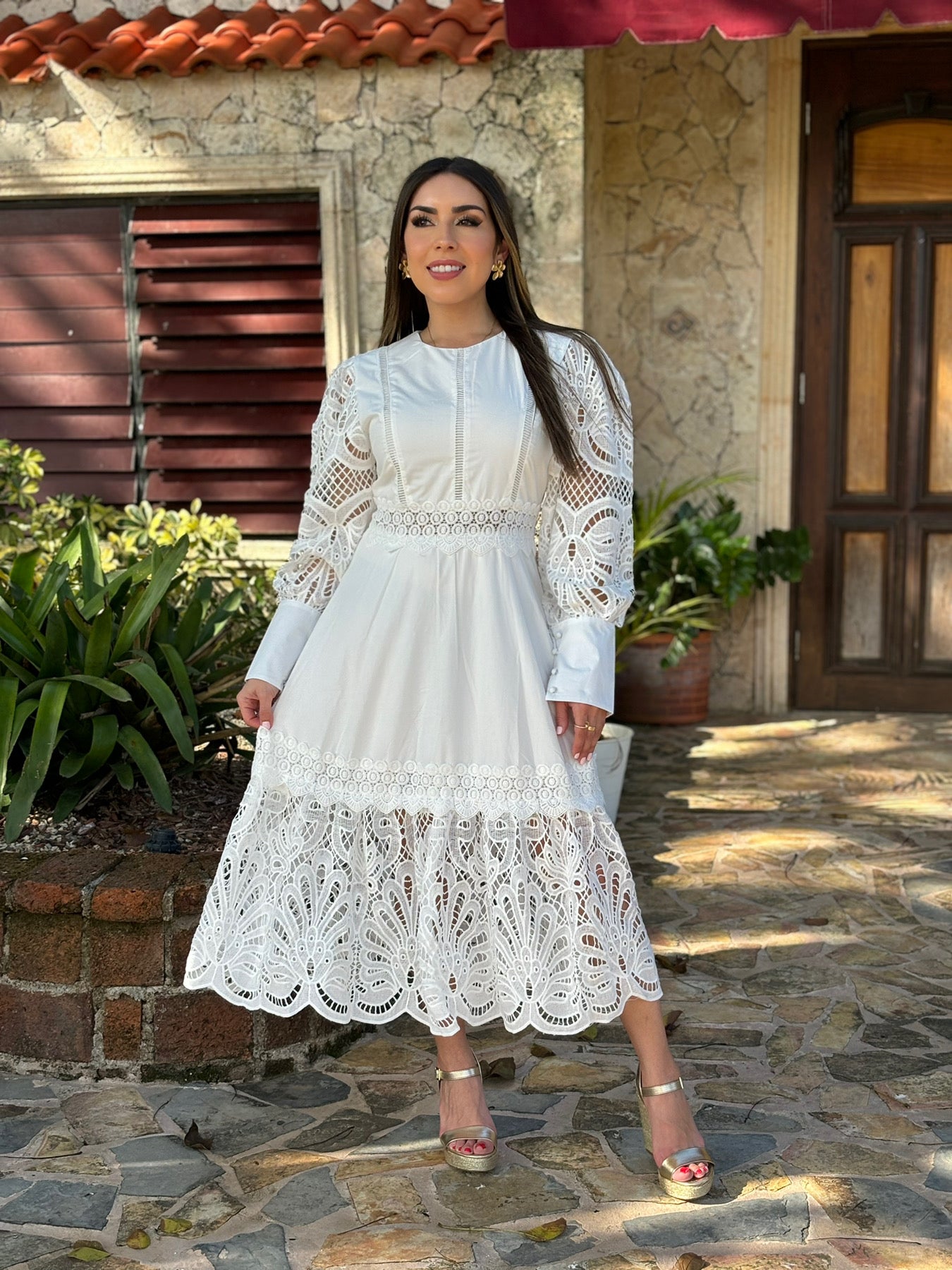 Crochet Long Dress White