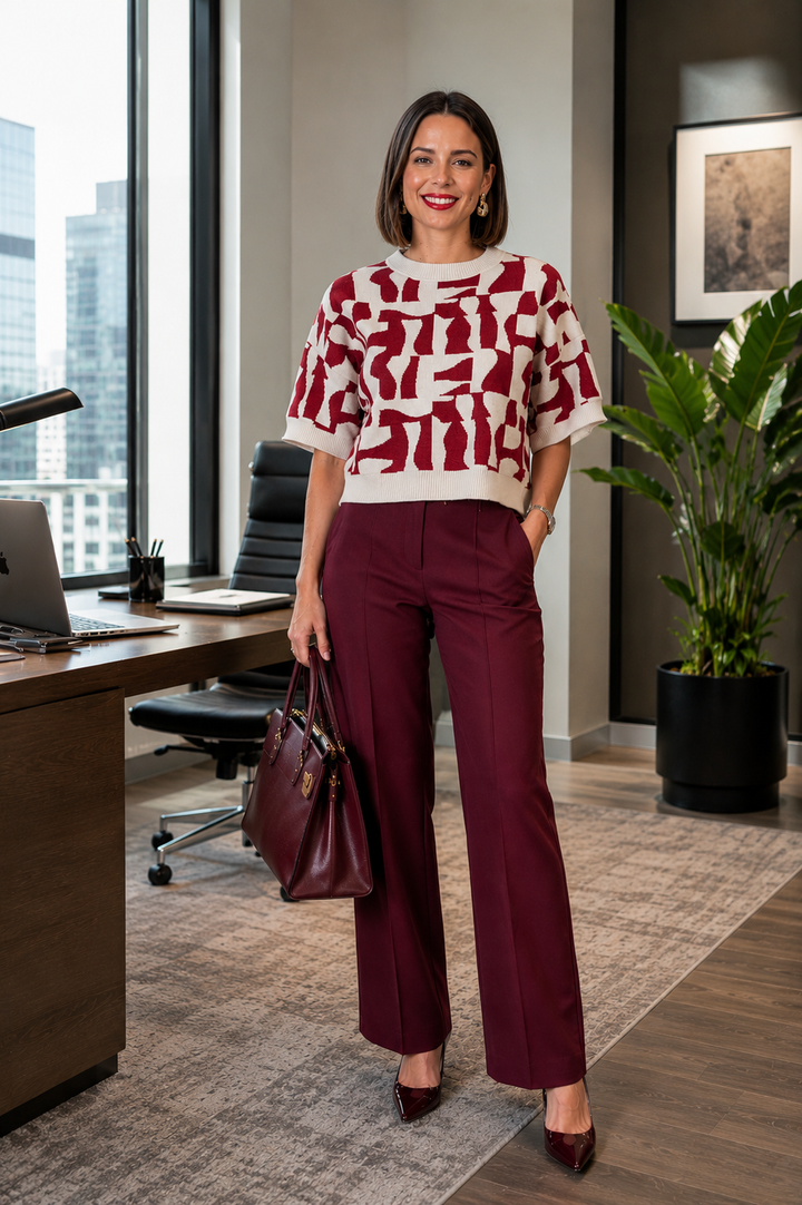 Abstract Knitted Blouse