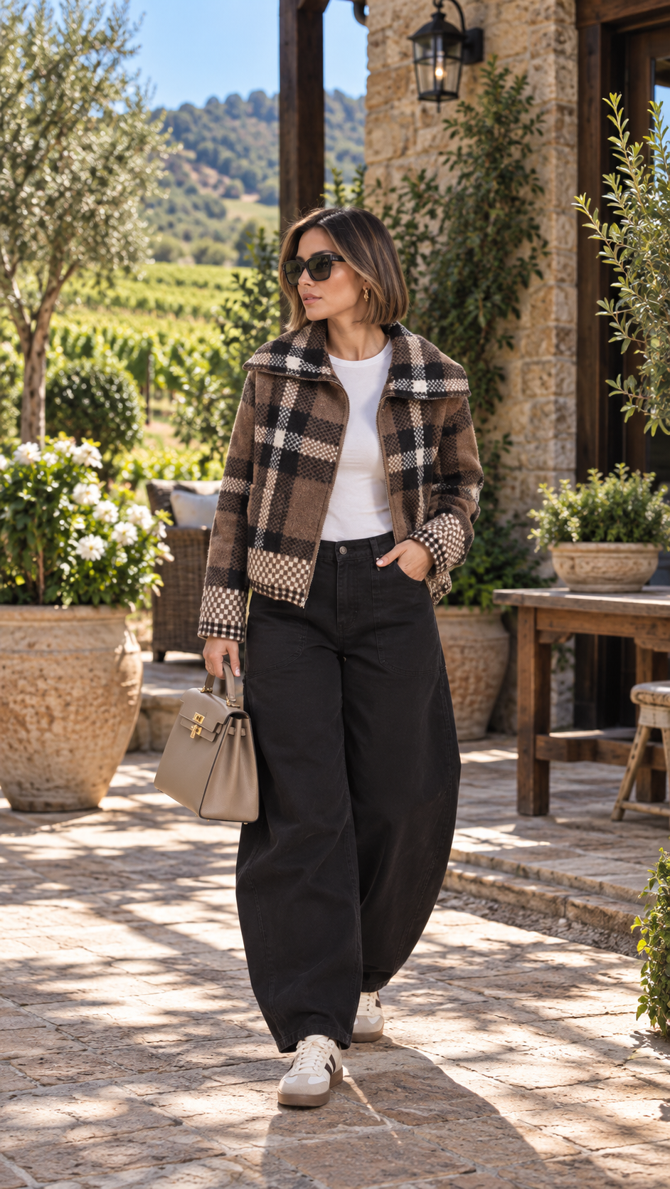 Autumn Checkered Cardigan