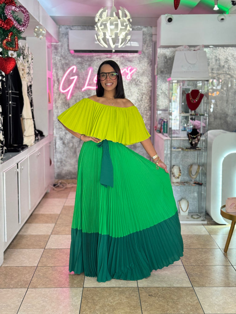 Colorblock Green Dress – Garage Boutique