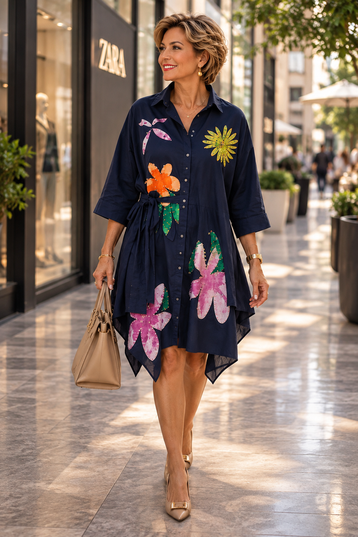 NavyBloom Dress