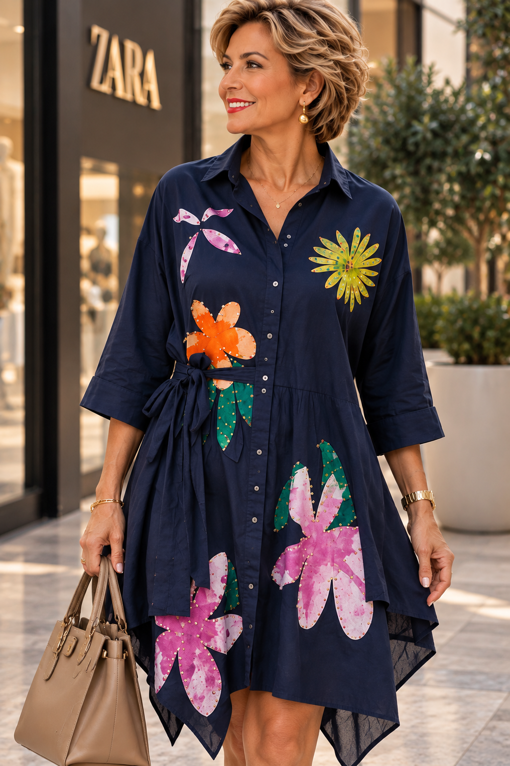 NavyBloom Dress