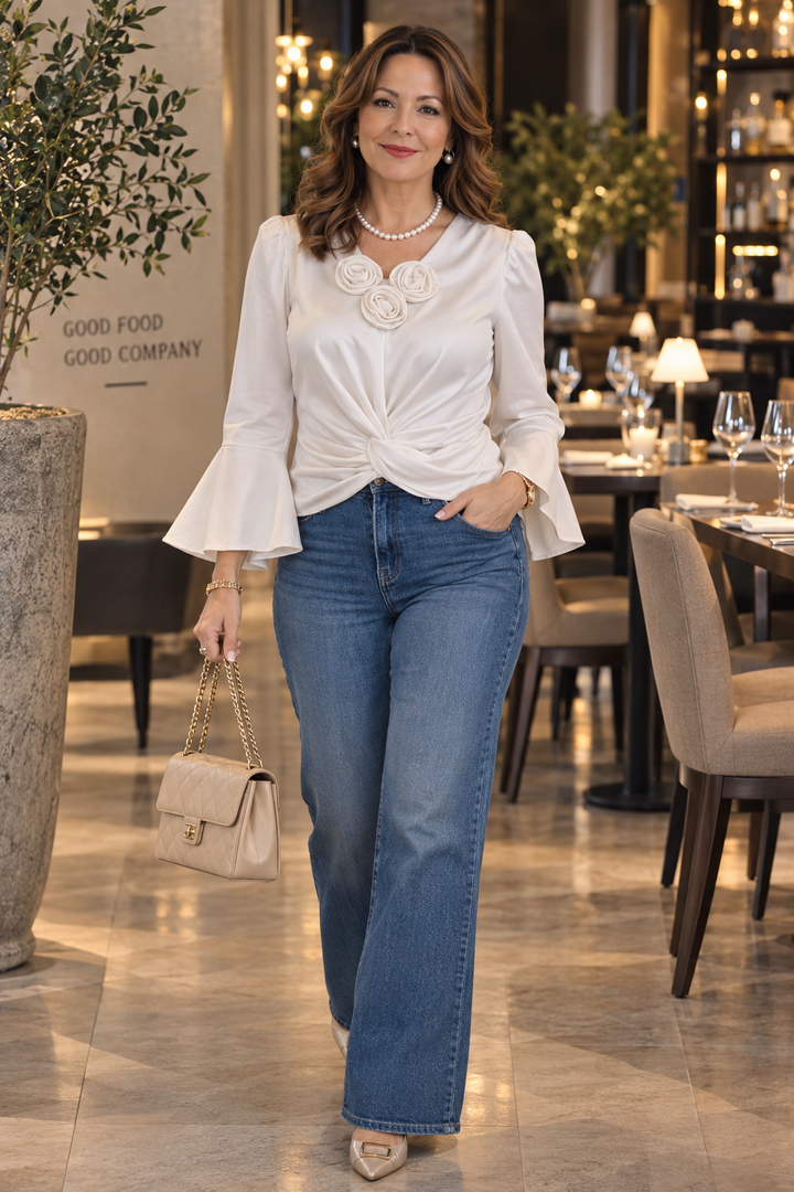 Rose Satin Blouse