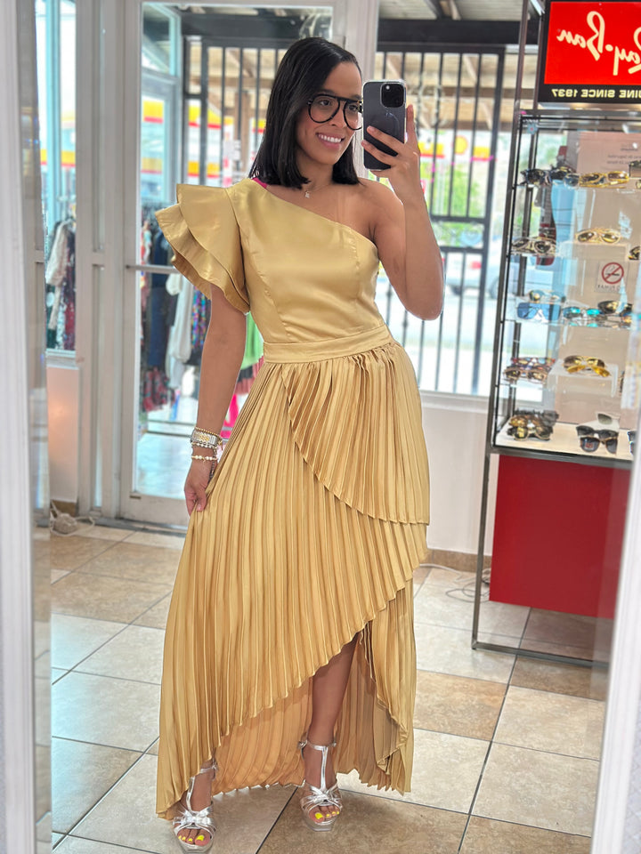 Golden Satin Dress