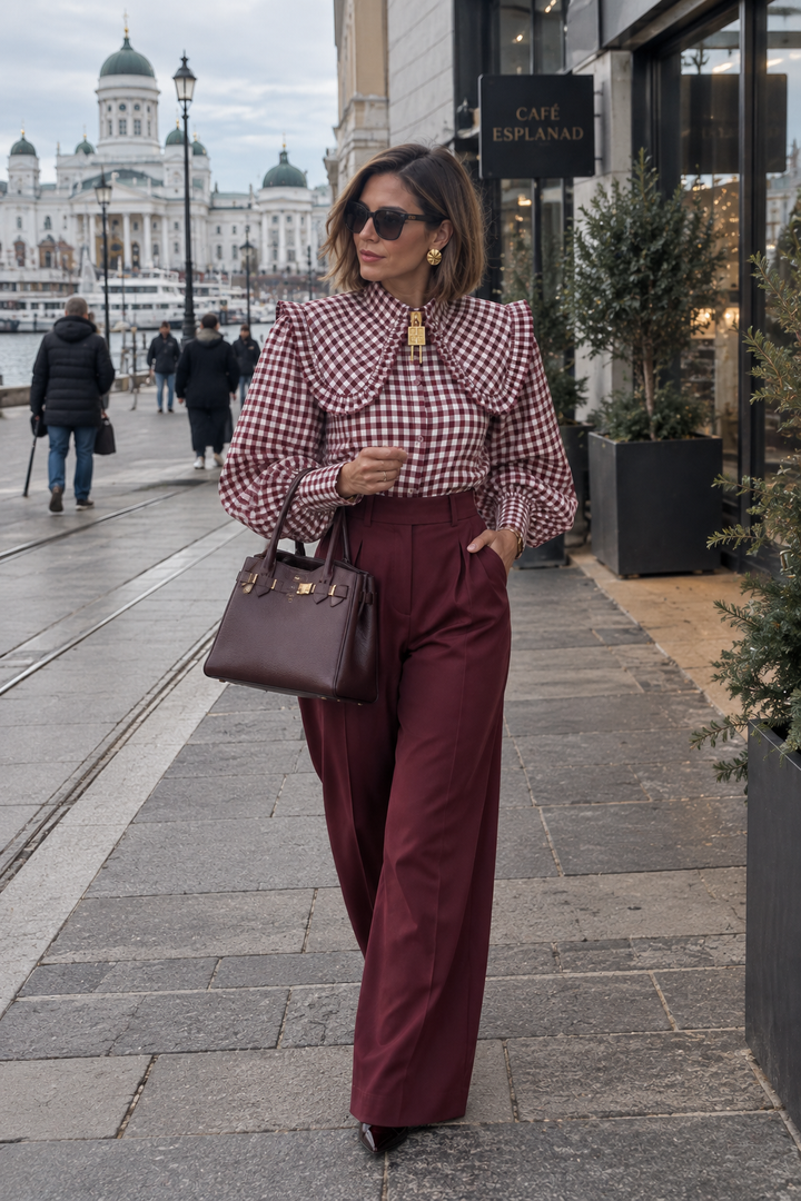 Vintage Checkered Blouse