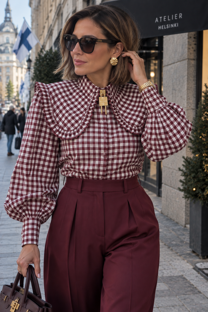 Vintage Checkered Blouse