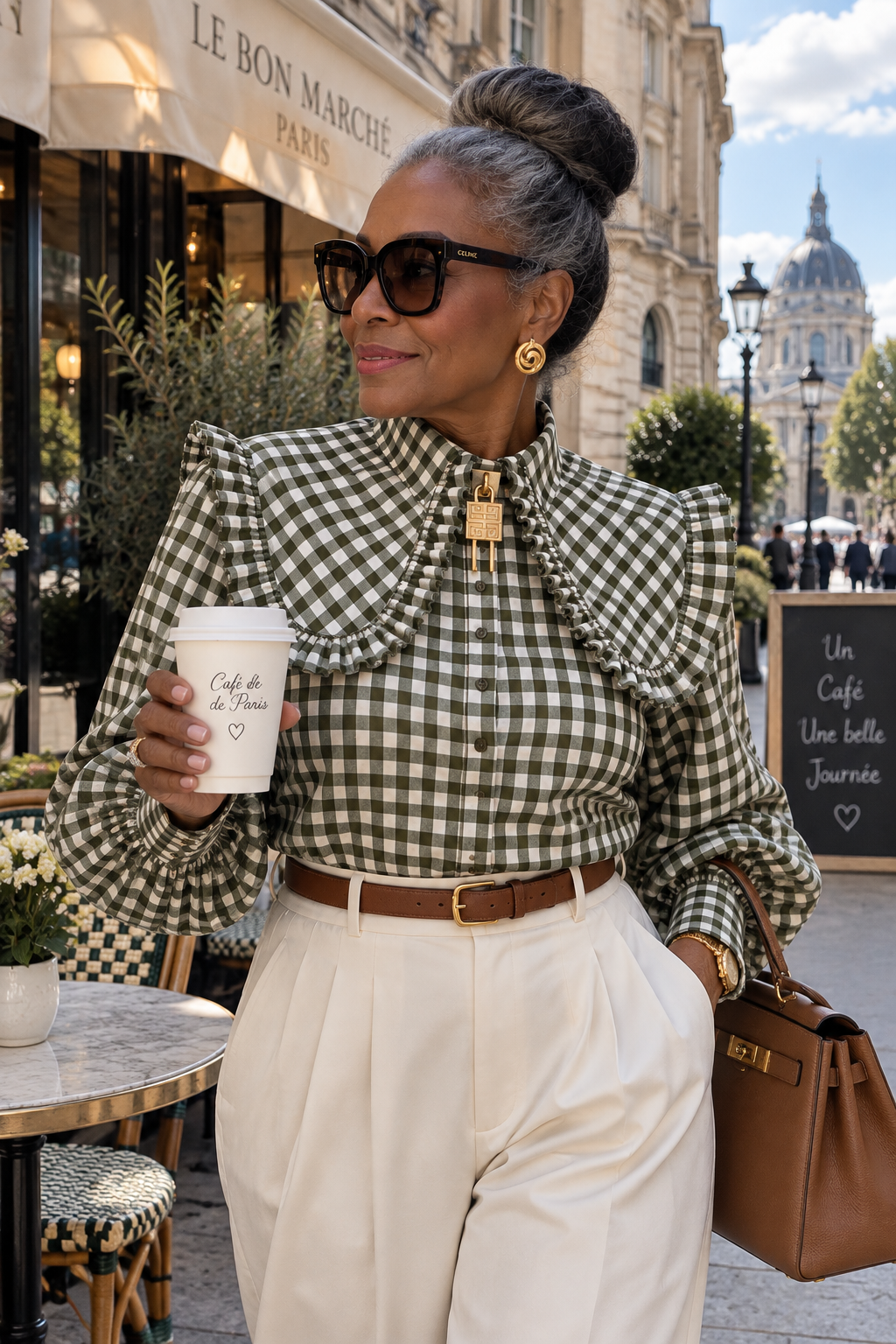 Vintage Checkered Blouse