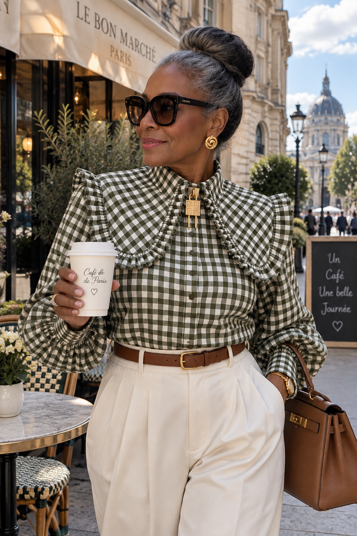 Vintage Checkered Blouse